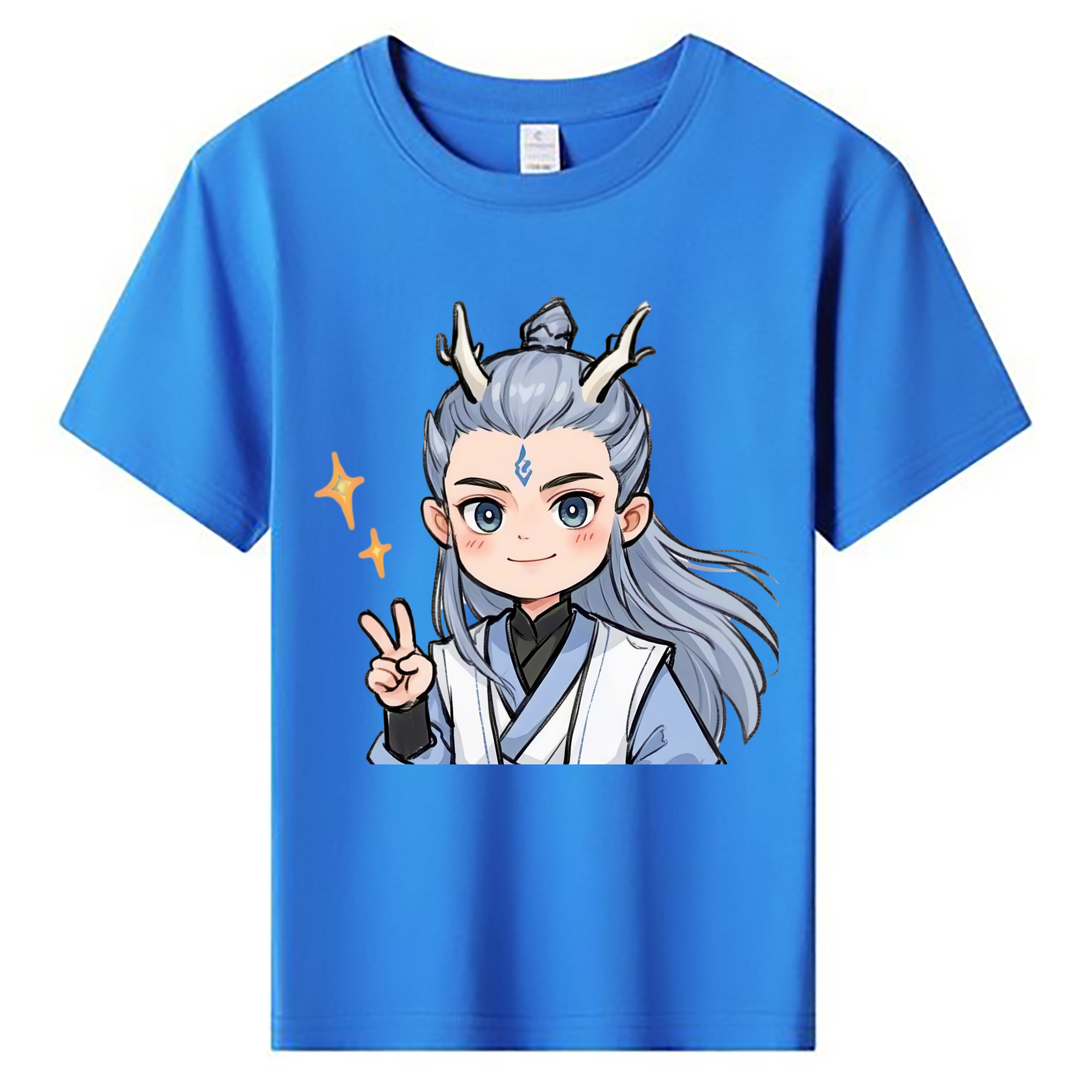 （画像用） Ne Zha 2 ナタ 魔童の大暴れ 綿100％キッズTシャツ（フロントプリント）